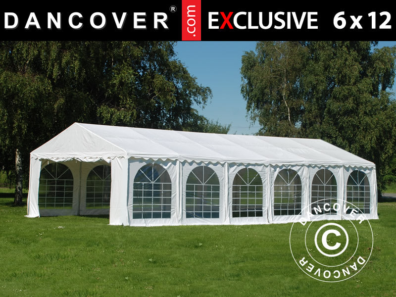 Tendone per feste Exclusive 6x12m PVC 900, Bianco