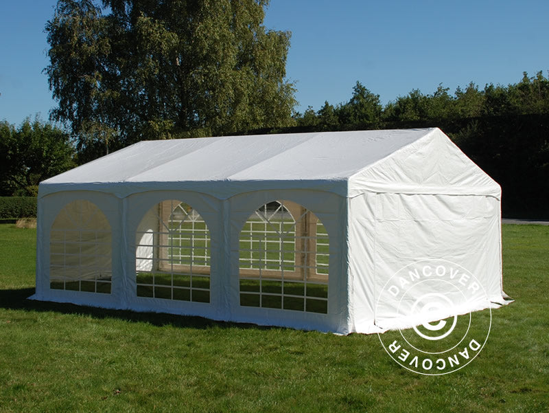 Partyzelt Original 4x6m PVC 900, "Arched", Weiß