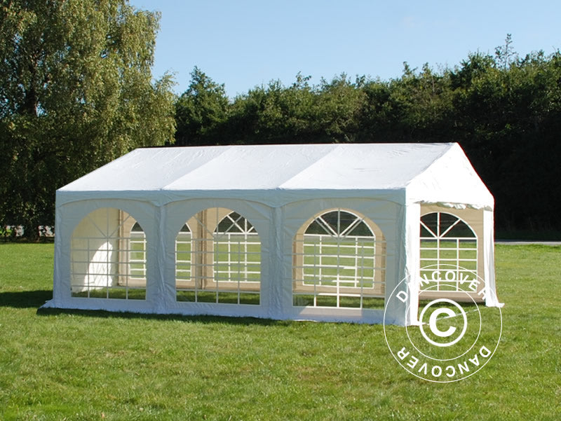 Partyzelt Original 4x6m PVC 900, "Arched", Weiß
