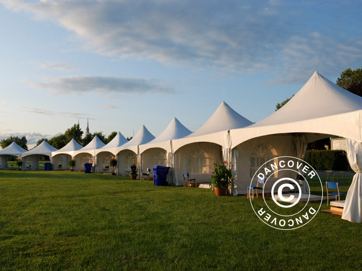 Tendone per feste Pagoda PartyZone 4x4m, PVC, Bianco