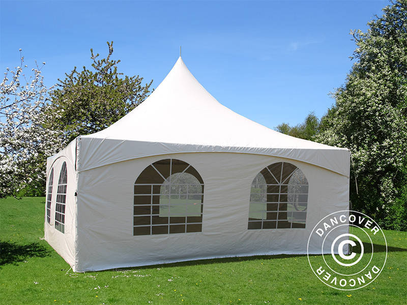 Tendone per feste Pagoda PartyZone 5x5m, PVC, Bianco
