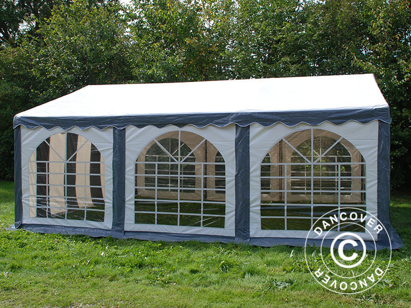 Tendone per feste Original 4x6m PVC 900, Grigio/Bianco