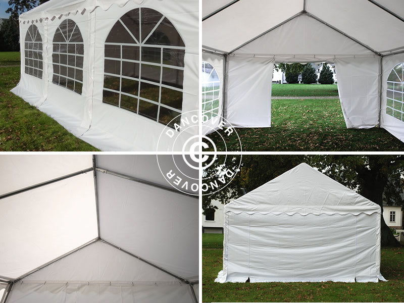 Partyzelt Original 4x8m PVC 900, Weiß