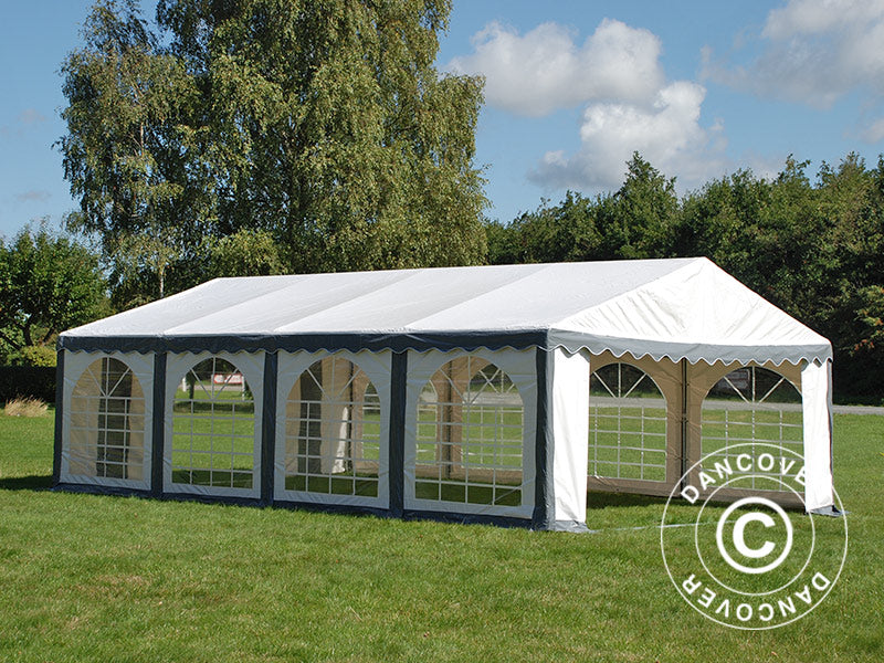 Tendone per feste Original 4x8m PVC 900, Grigio/Bianco