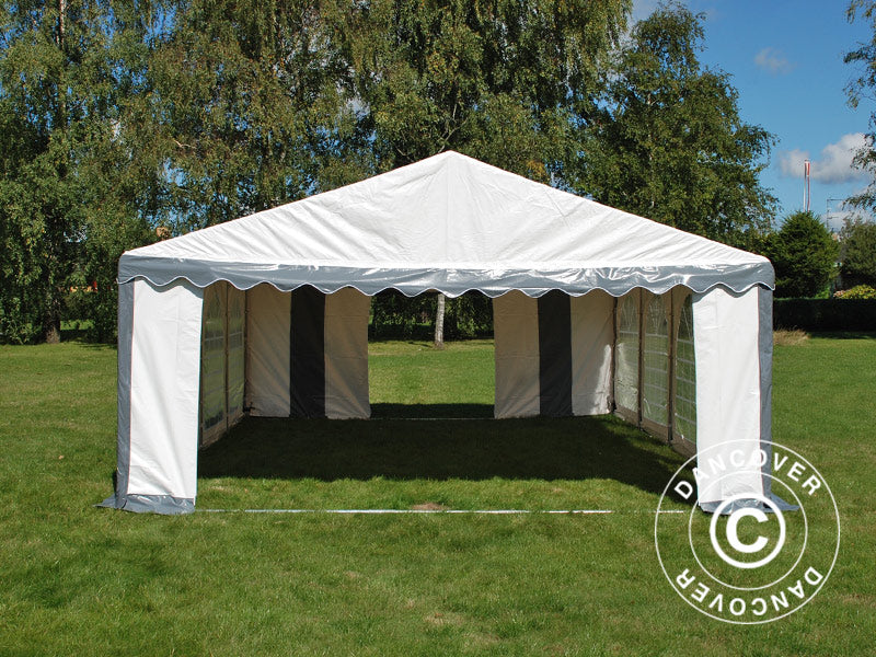 Tendone per feste Original 4x8m PVC 900, Grigio/Bianco