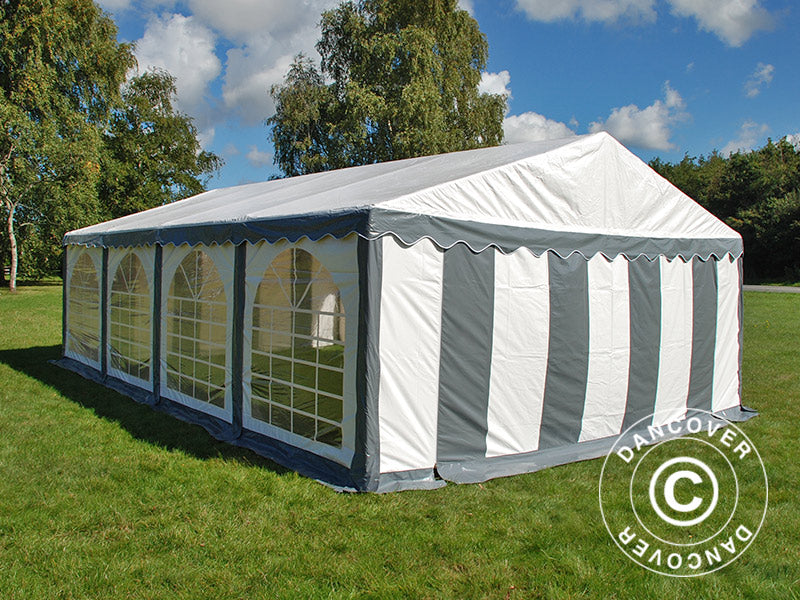 Tendone per feste Original 4x8m PVC 900, Grigio/Bianco