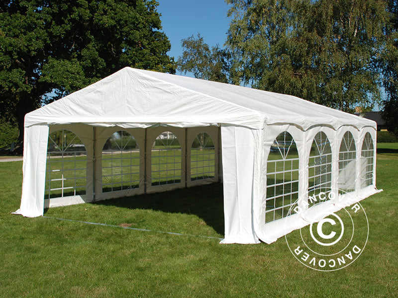 Partyzelt Original 5x8m PVC 900, "Arched", Weiß