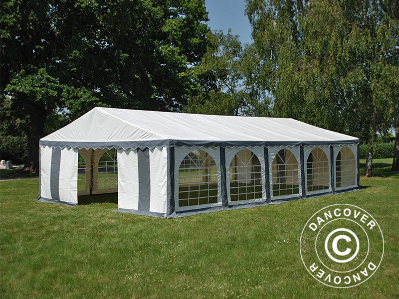Tente de réception Exclusive 6x10m PVC 900, Gris/Blanc