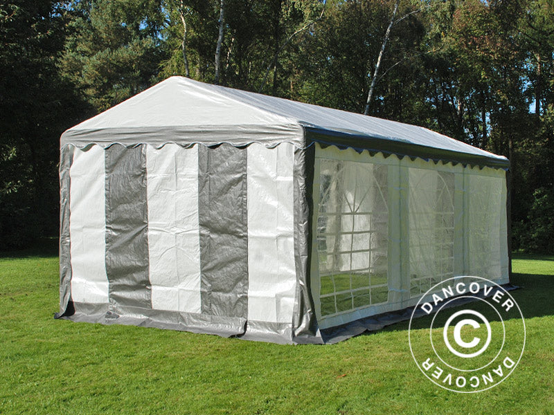 Tendone per feste PLUS 4x6m PE 700, Grigio/Bianco