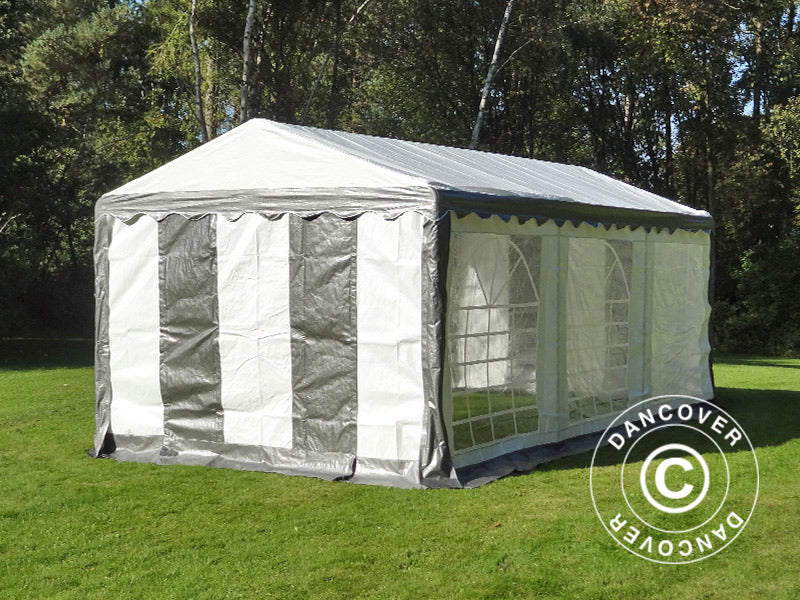 Tendone per feste PLUS 4x6m PE 700, Grigio/Bianco