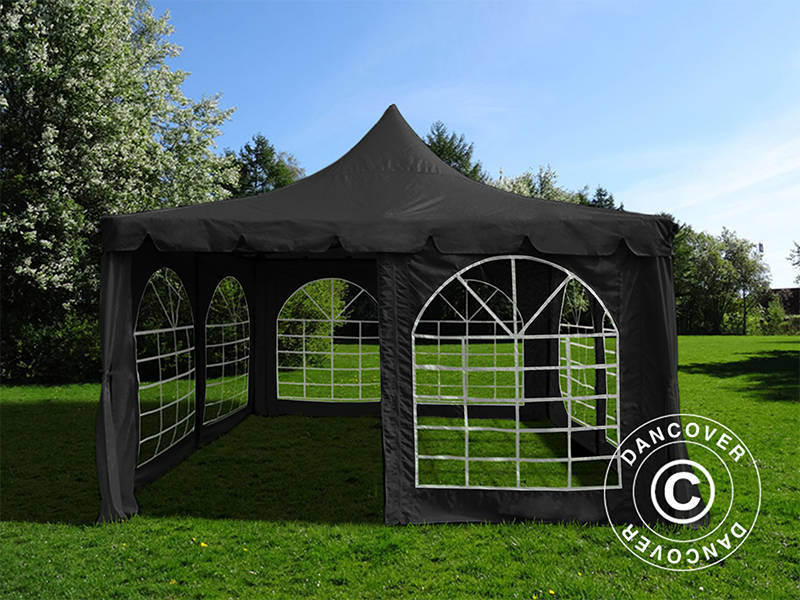 Tendone per feste Pagoda 4x4m, Nero