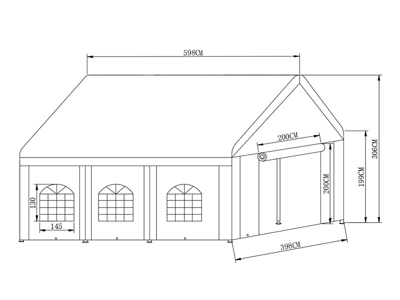 Tente de réception Basic 4x6m PE 500, Blanche