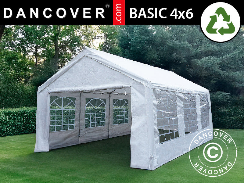 Tendone per feste Basic 4x6m PE 500, Bianco