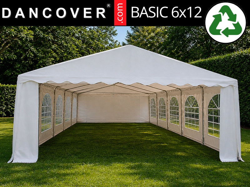 Partyzelt Basic 6x12m PVC 700, Weiß