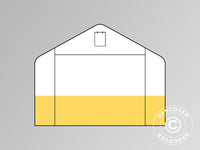 Parete terminale/porta per tenda magazzino/tenda da lavoro PRO 5m, PVC, Bianco/Giallo