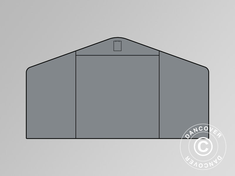 Parete terminale/porta per Capannone tenda PRO 7x7m e 7x14m PVC, Grigio