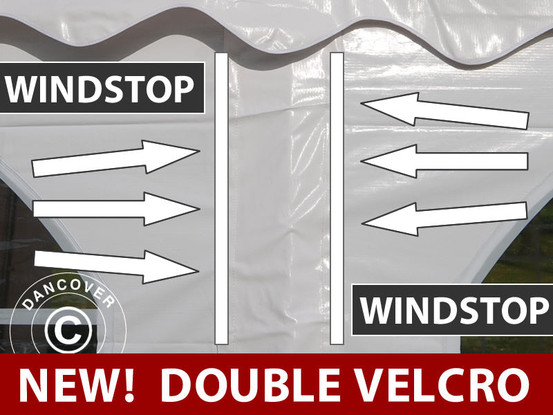 Paroi latérale avec fenêtre pour tente de réception PLUS 8m, Blanc