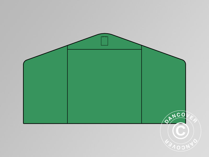Parete terminale/porta per Capannone tenda PRO 8x12m PVC, Verde
