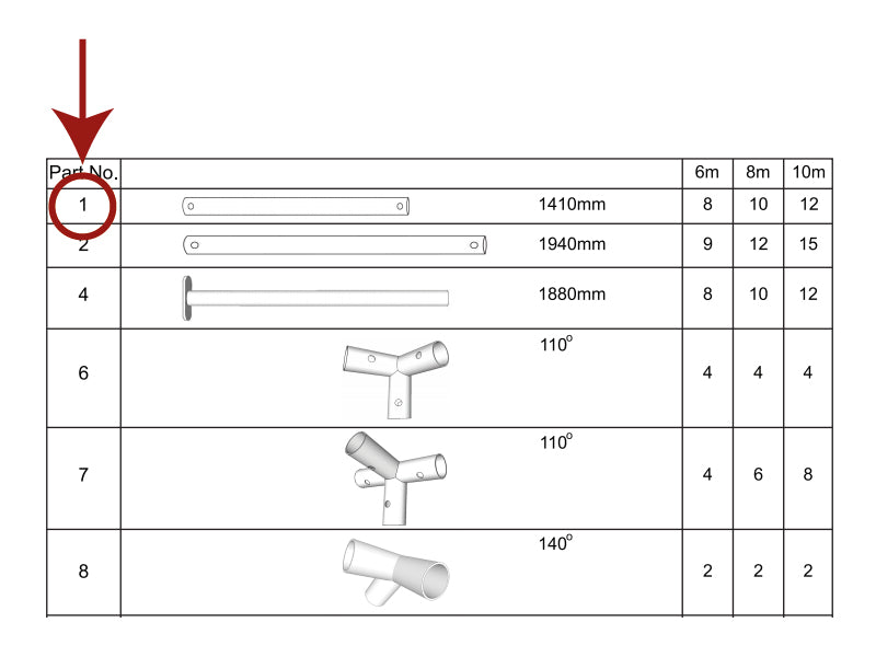 Tube pour toit, Ø38mm, 1410mm