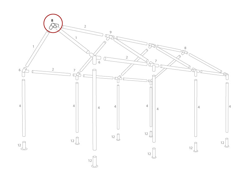 3-Wege-Verbindungsstück, Ø42mm, 140°