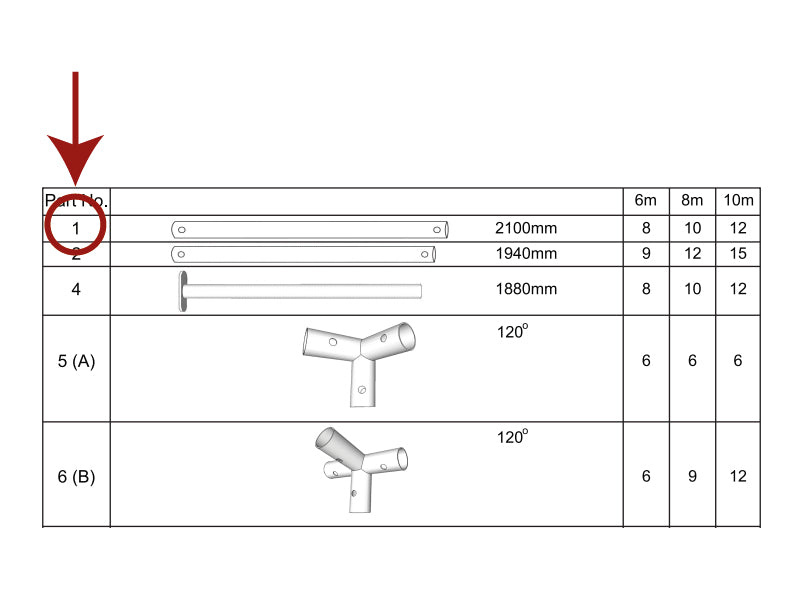 Tube pour toit, Ø38mm, 2100mm