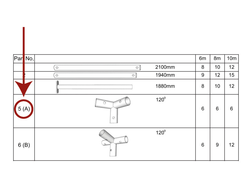 3-Wege-Verbindungsstück, Ø42mm, 120°