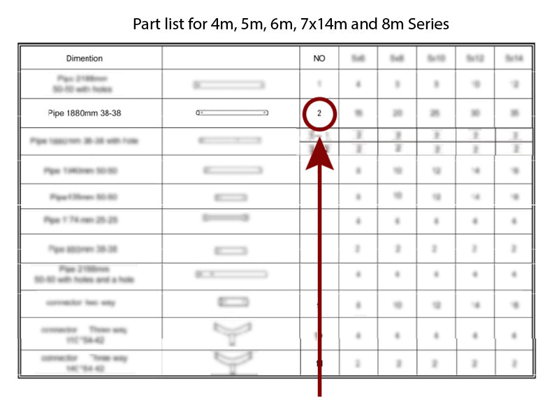 Tube pour toit, Ø38x1880mm