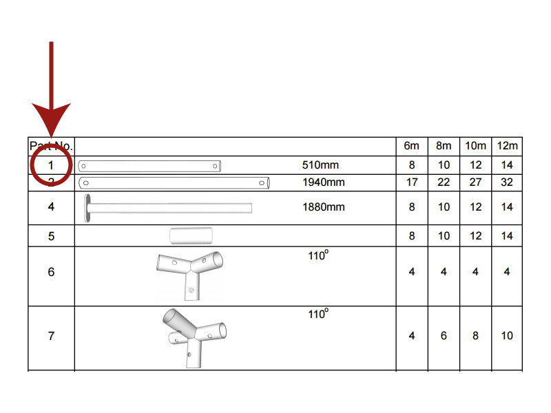 Dachrohr, Ø38mm, 510mm