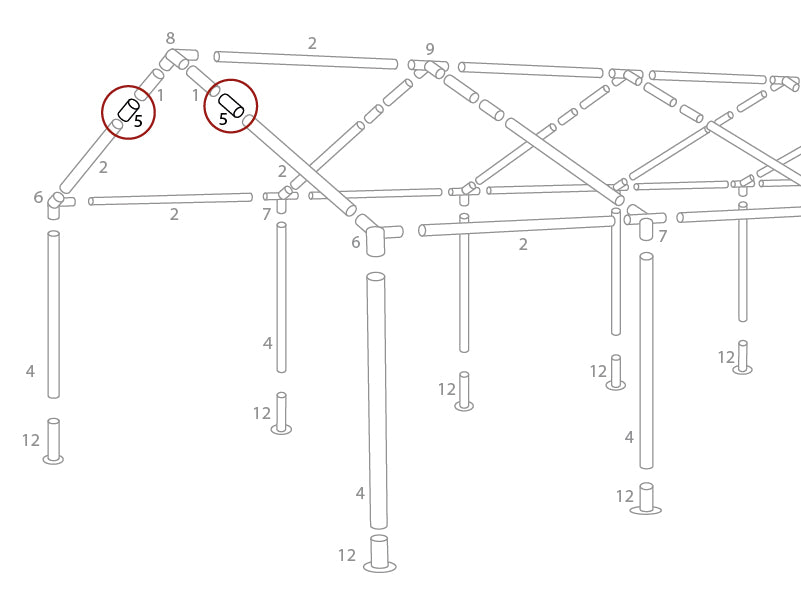 Double fixation, Ø42mm, 200mm