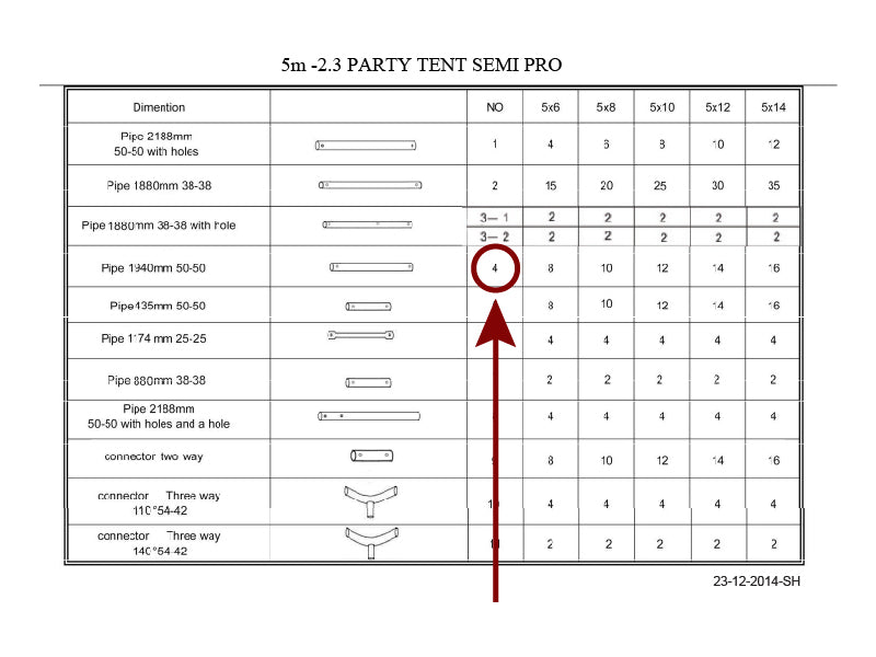Tube pour toit, Ø50mm, 1940mm