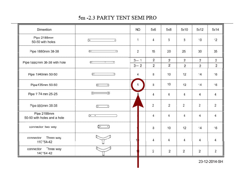 Tube pour toit, Ø50mm, 435mm