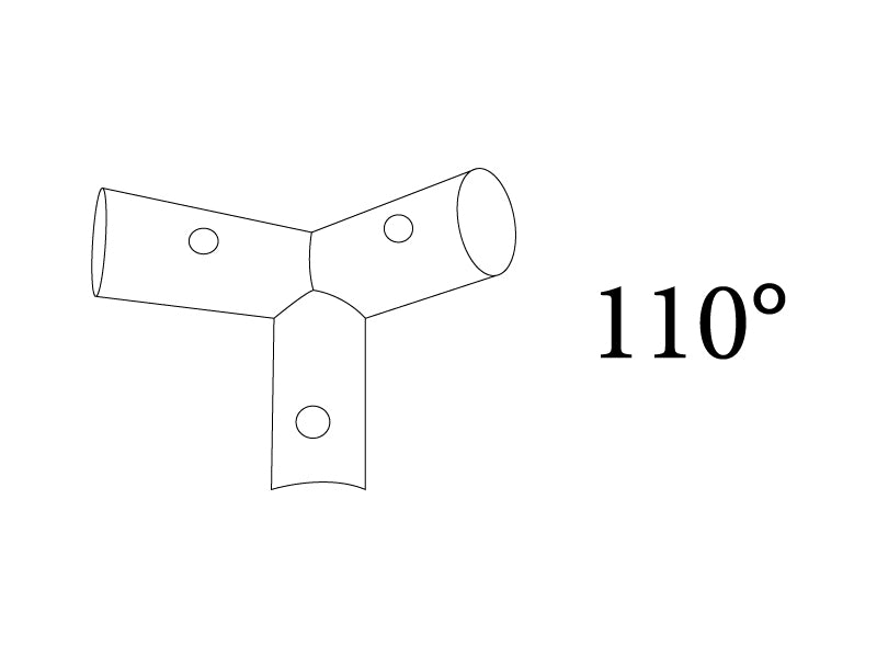 Triple fixation, Ø42+Ø54mm, 110°