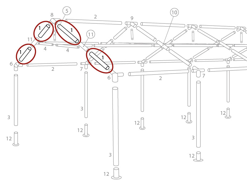 Tubo per il tetto, Ø38mm, 1470mm