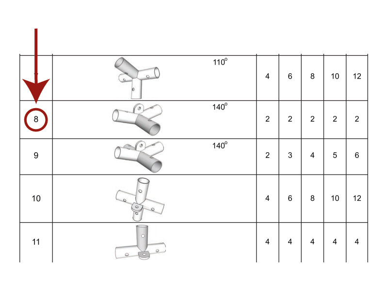 3-Wege-Verbindungsstück, Ø42mm,140°