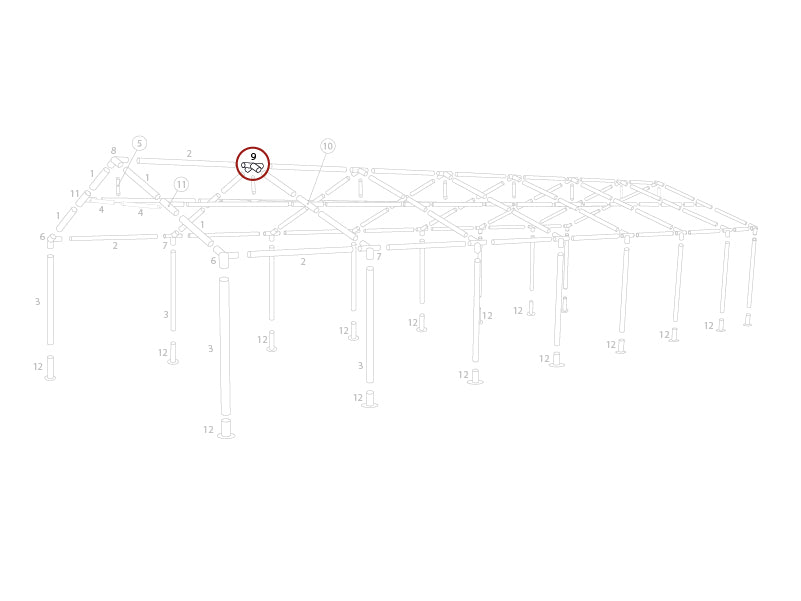 4-Wege-Verbindungsstück, Ø42mm, 140°