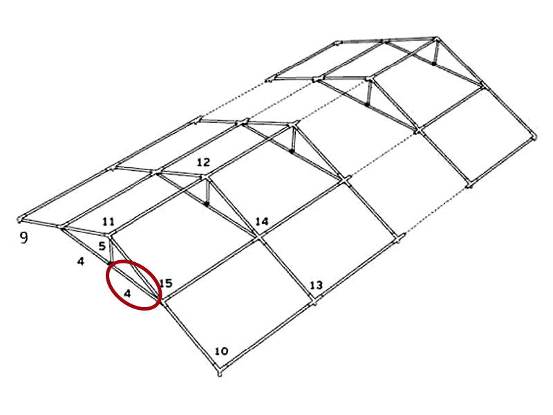 Tubo orizzontale frontone, Ø25mm, 1495mm