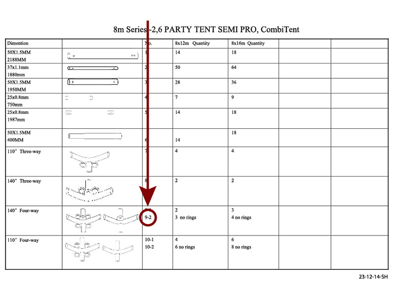 Aggancio a 4 vie, Ø42+Ø54mm, 140°