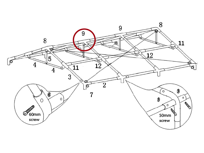 Aggancio a 4 vie, Ø42+Ø54mm, 140°