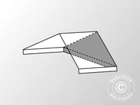 Copertura del tetto sezione terminale 2m per SEMI PRO CombiTents®, 6x2m, PVC, Bianco