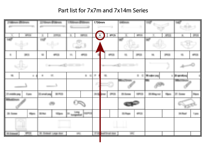Tube pignon horizontal, Ø25mm, 1750mm