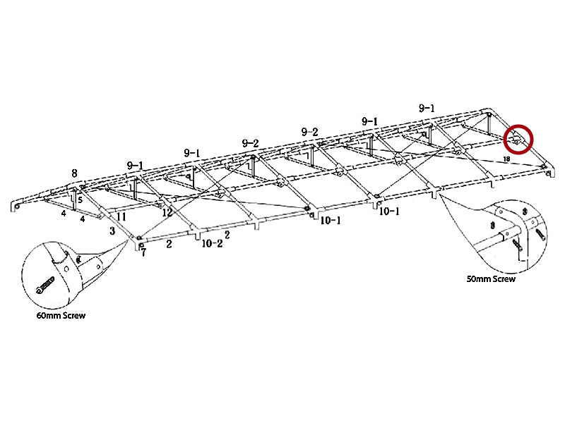 Triple fixation, Ø42+Ø54mm