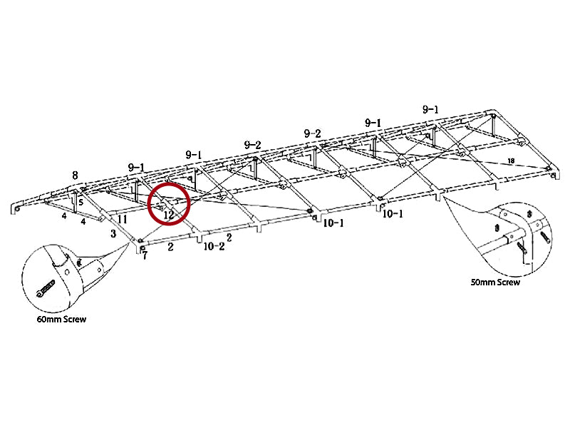 Quadruple fixation plate avec bride, Ø42+Ø54mm