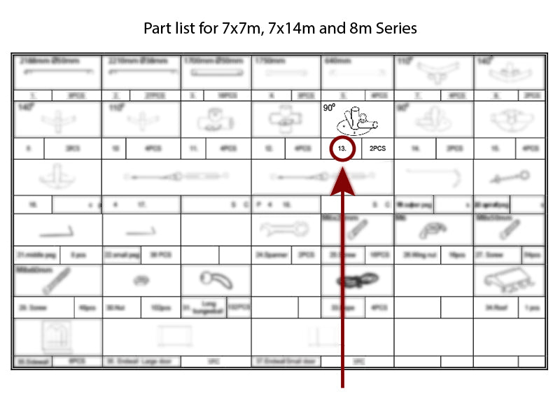 Aggancio a 3 vie per telaio di fondo, Ø42+Ø54mm, 90°