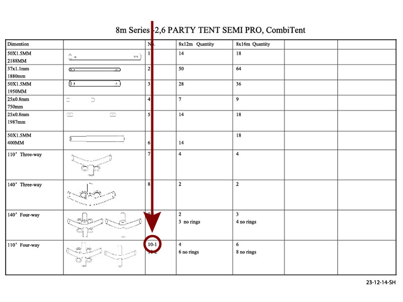 Aggancio a 4 vie, Ø42+Ø54mm, 110°