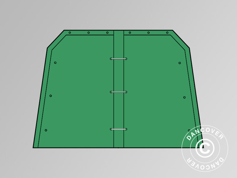 Paroi d’extrémité/porte pour double garage 5,4x6m PVC, Vert