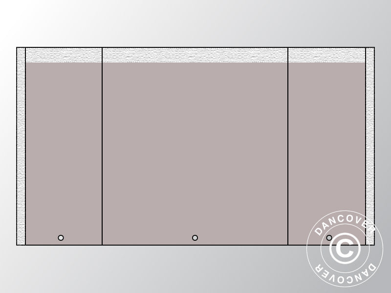 Giebelwand UNICO 4m mit schmaler Tür, Sand