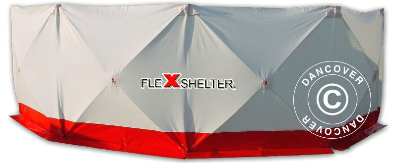 Sicherheitswand FleXshelter PRO, 7,2x1,8m, weiß/rot