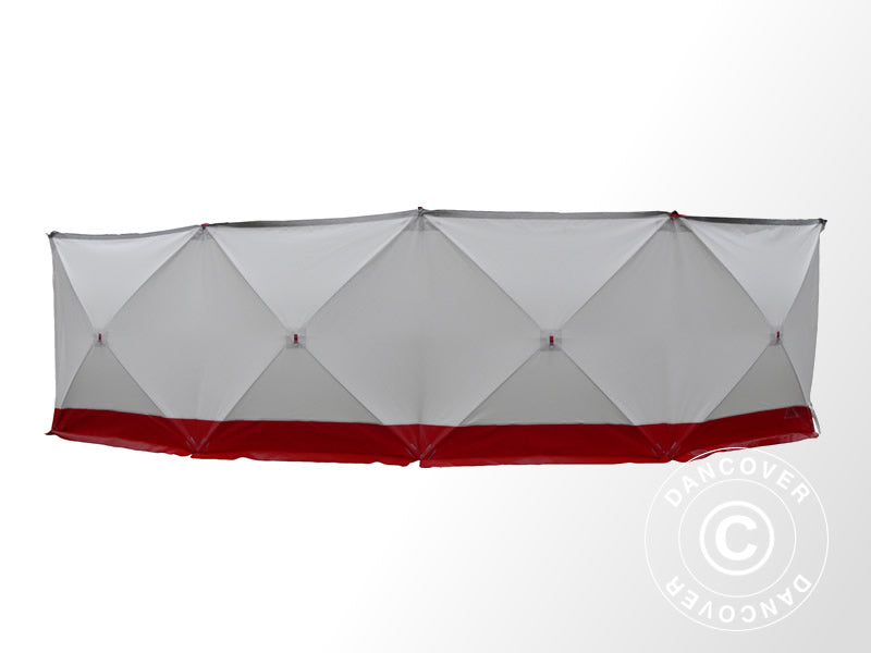 Sicherheitswand FleXshelter PRO, 7,2x1,8m, weiß/rot