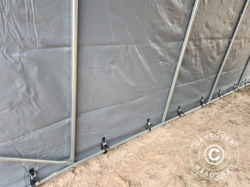 Tente Abri Garage PRO 3,77x7,3x3,18m PVC, Gris