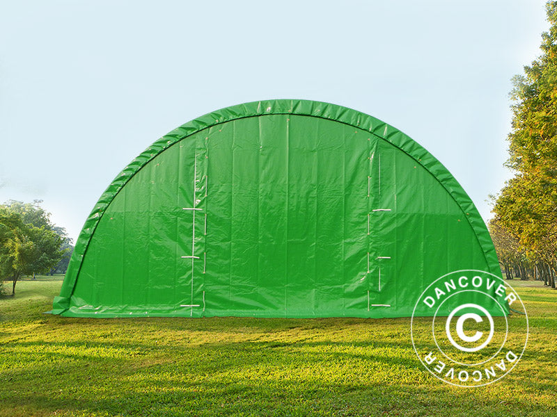 Tunnel agricole 9,15x12x4,5m, PVC, Vert